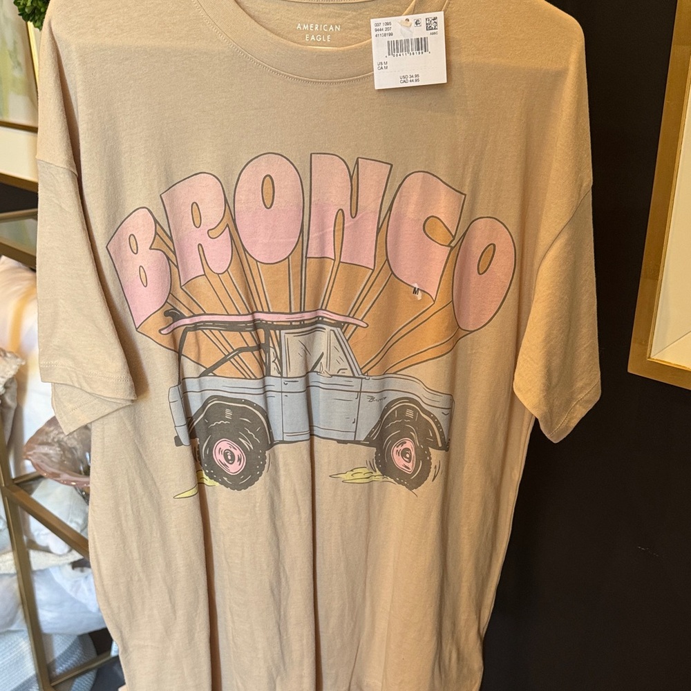 American Eagle Outfitters Tan Bronco Tee Brand New